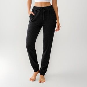 EILEEN FISHER Extra Fine Italian Merino Wool Black Jogger Pants Size Large Comfy